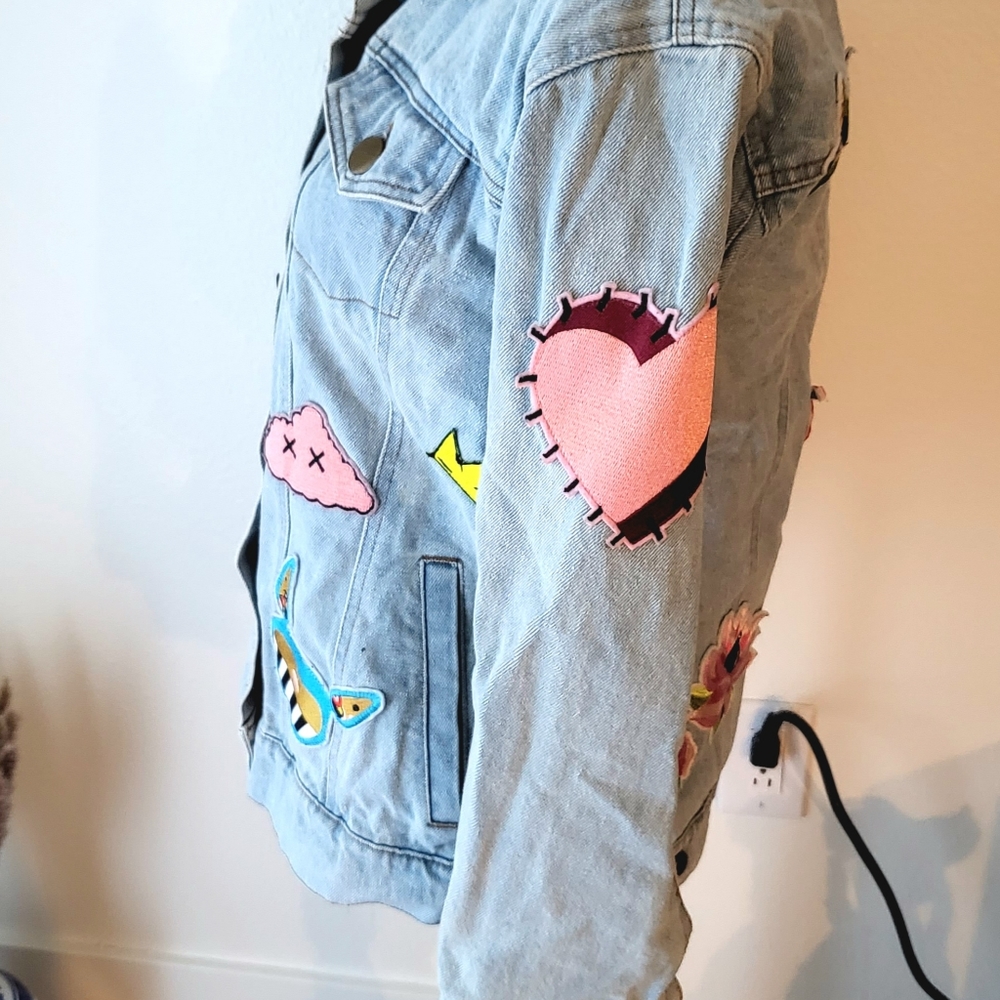 New Reflex Vintage Patch Oversized Denim Jacket - image 5